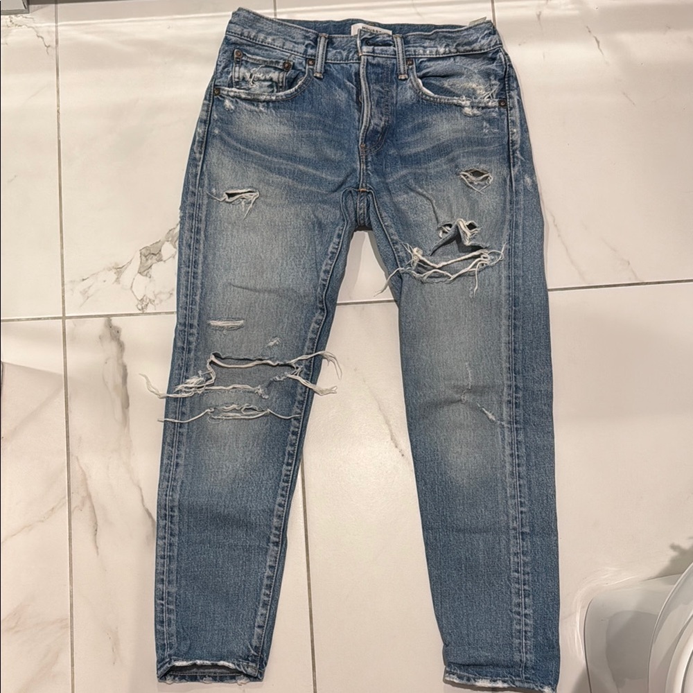 Distressed Blue Jeans